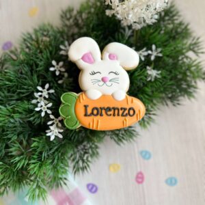 Biscotto segnaposto coniglio & carota